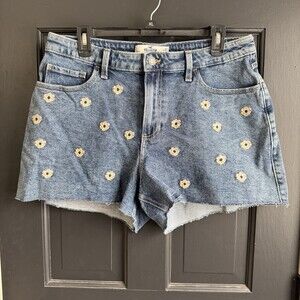 Hollister Jean Shorts Womens Size 32 Curvy High Mom 3" Flowers